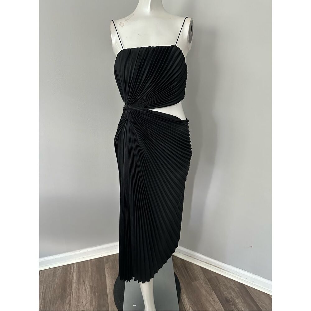 NWT Alice + Olivia Fayeth Pleated Cut-Out Midi-Dress $595 - Picture 5 of 11